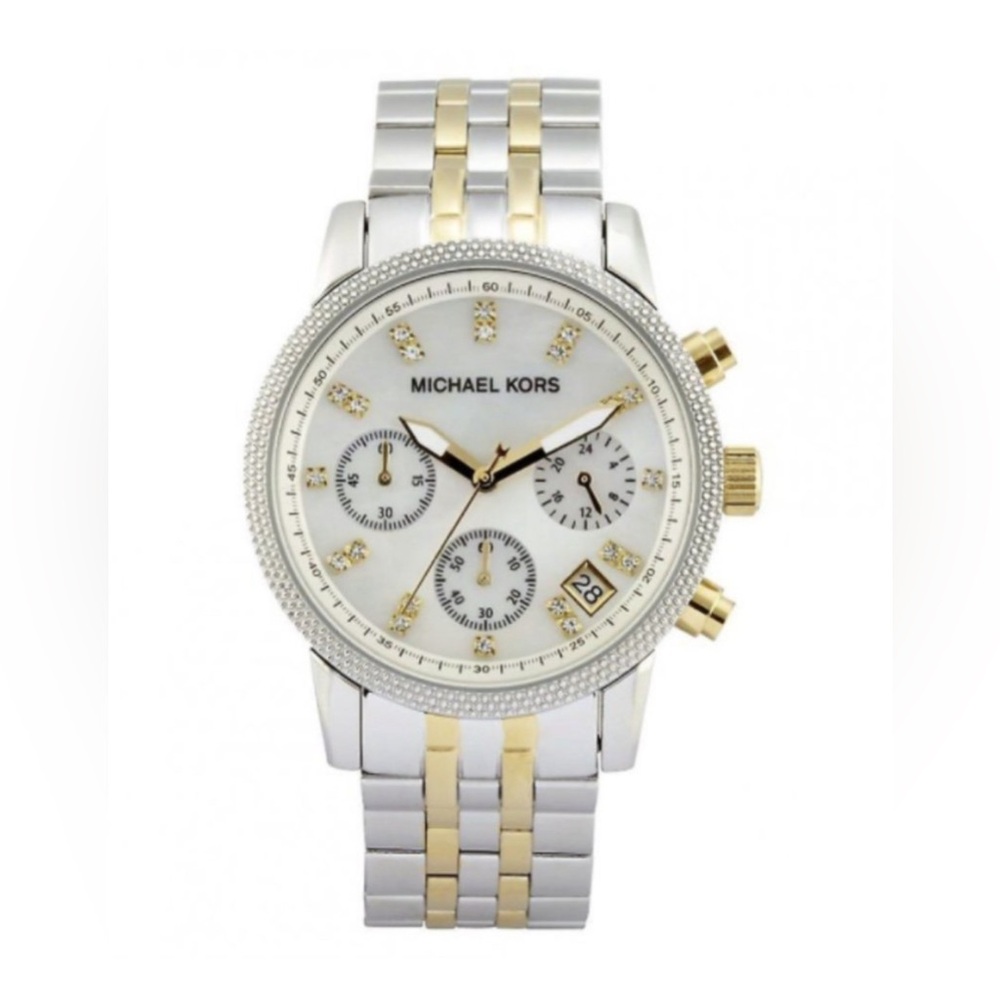 MICHAEL KORS BUNDLE OF THREE LADIES OVERSIZED FACE CHRONOGRAPH WATCHES. - Picture 13 of 13